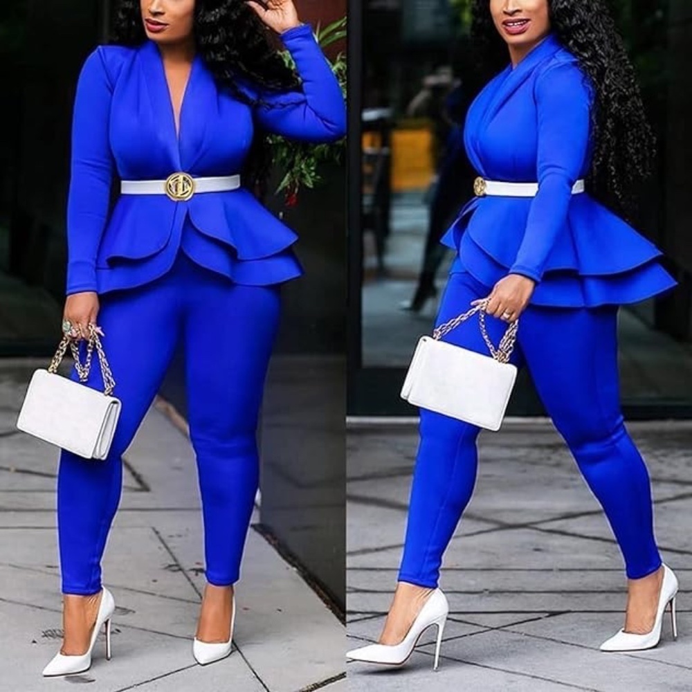 NEW- Remelon 2 Piece, V-Neck Business Casual Pantsuit